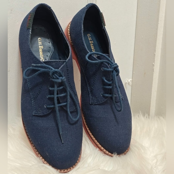 G.H. Bass &amp Co. Blue Elly-2 Oxford Suede Loafers Women's Size 7.5✌️ - Picture 3 of 7